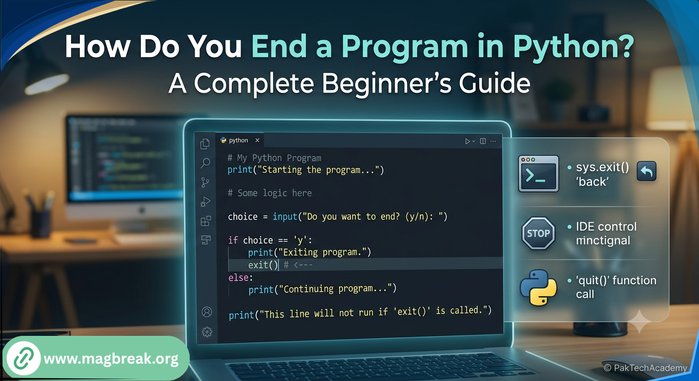How to end a program in Python tutorial illustration